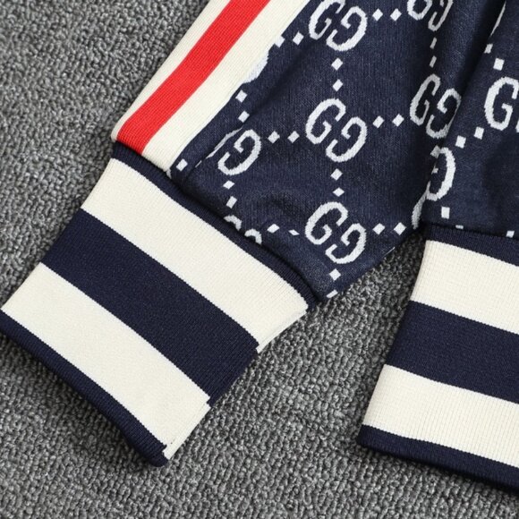 Gucci Blue and Red GG Monogram Bomber Jacket - Picture 9 of 10